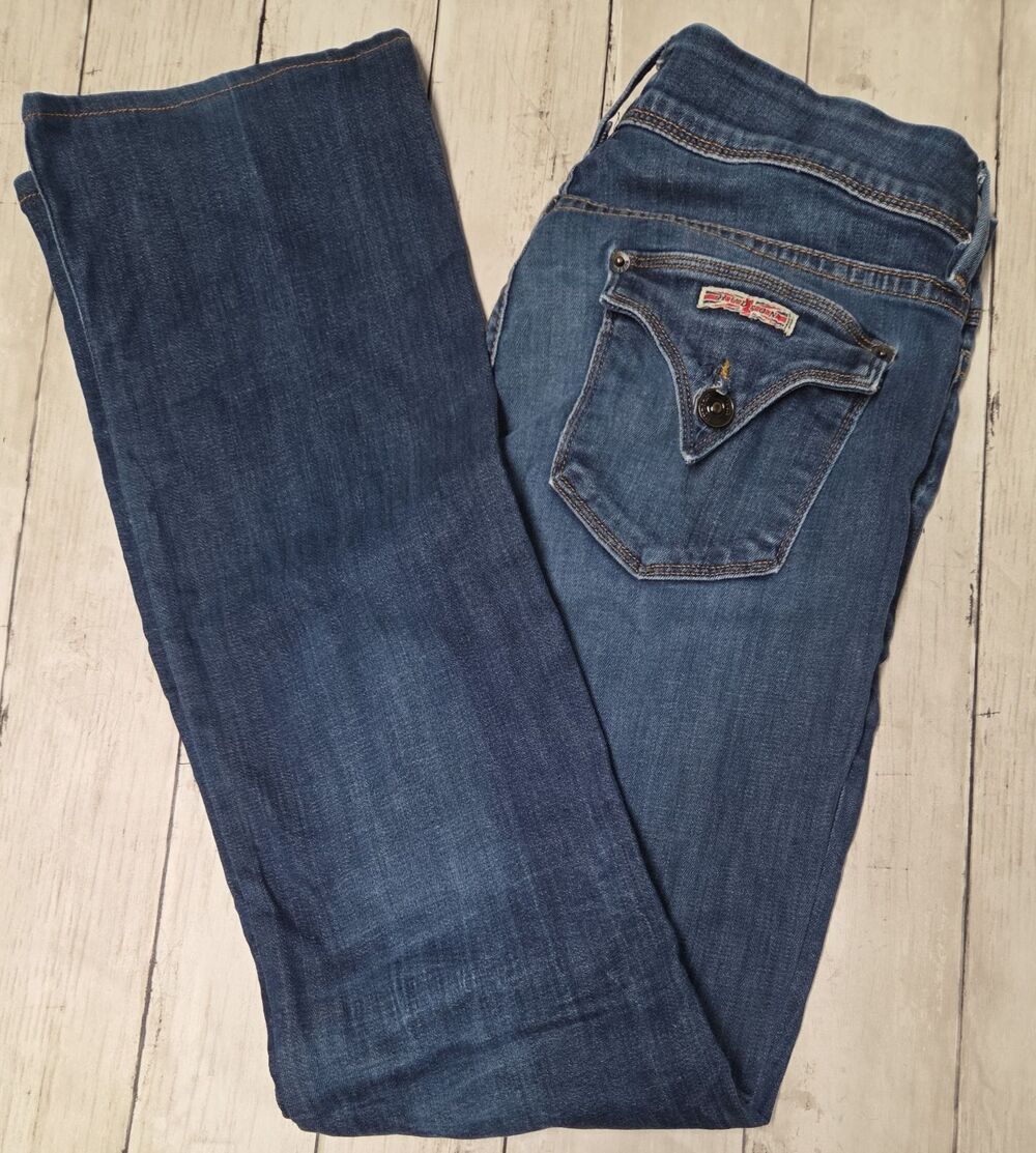 Hudson Baby Bootcut Jeans Dark Wash Low Rise Flap Pocket Size 28 Western
